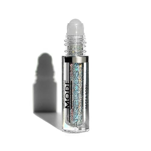 Mode Angel Dust Roll On Glitter, in A Trance, Holographic Rainbow Prism Sparkling High Performance 3D Loose Glitters for Face and Body, Spill Proof