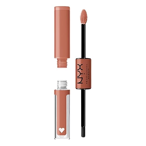 NYX PROFESSIONAL MAKEUP Shine Loud, Long-Lasting Liquid Lipstick with Clear Lip Gloss - Goal Crusher (Mid-Tone Beige)