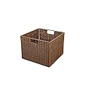 Trademark Innovation Foldable Storage Brown Basket with Iron Wire Frame