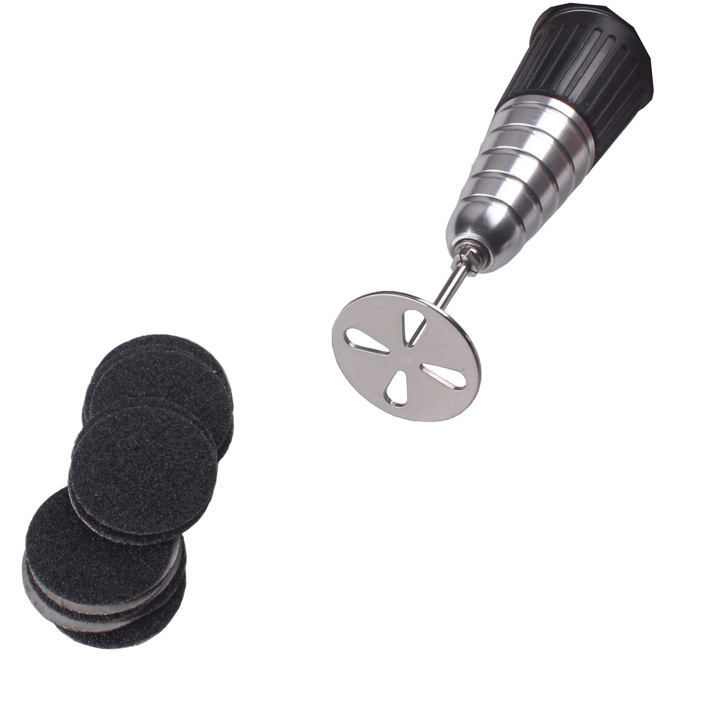 MZCMSL 100pcs Sandpaper Discs and 1pcs Metal Nail Bit,25mm Pedicure Sanding Disc Bit,Electric Foot Files,#80 Grit(Coarse)