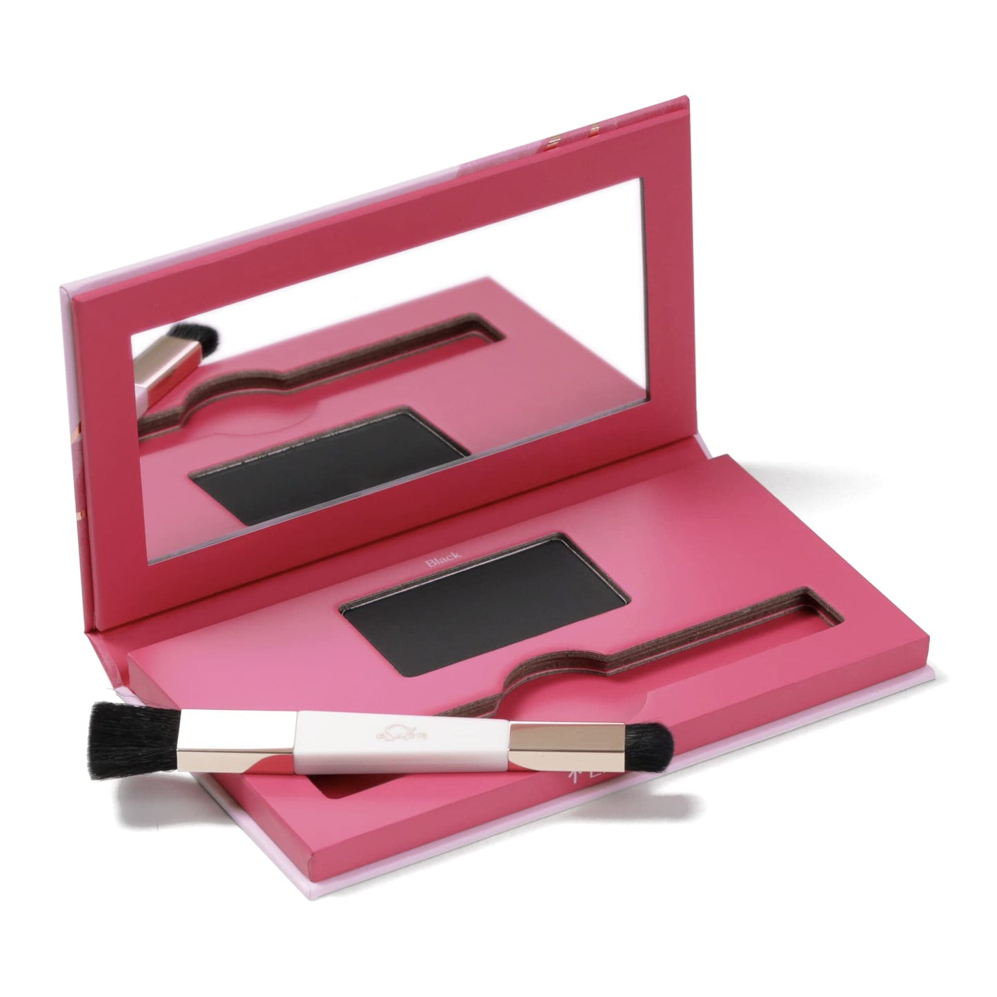 eSalon Root Touch Up + Brow Powder, Conceal & Cover (Black) - Hairline Powder for Women - Scalp Concealer & Filler for Thinning & Gray Hair Coverage