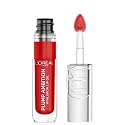 L'Oreal Paris Plump Ambition Hyaluron Lip Oil, 24 HR Lip Gloss with Hyaluronic Acid, Volumizing Formula with Glass-Like Shine, Rouge In Love 380, 0.16