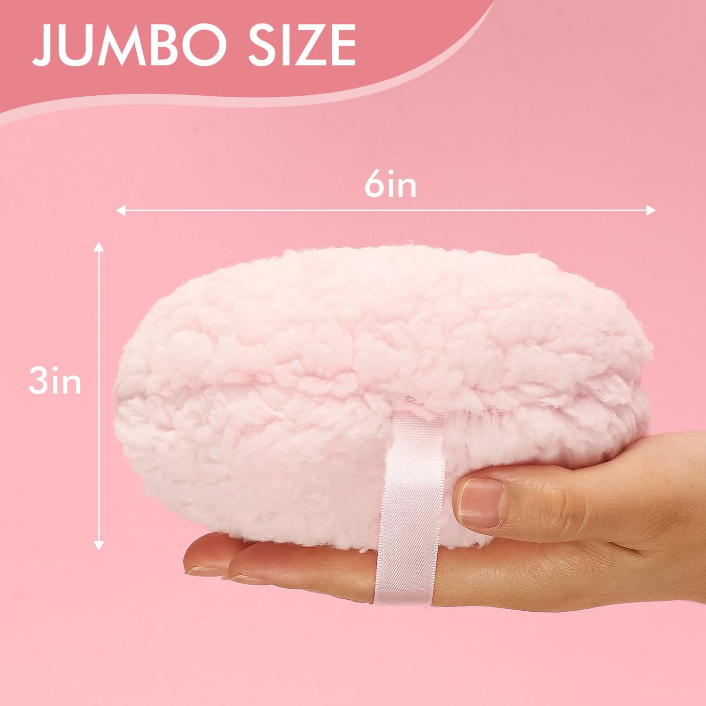 WSYUB Powder Puff, 6'' Powder Puff for Body Powder,Body Powder Puffs and Container,Oversize Dust Puffs for Women Beauty and Personal Care WSYUB