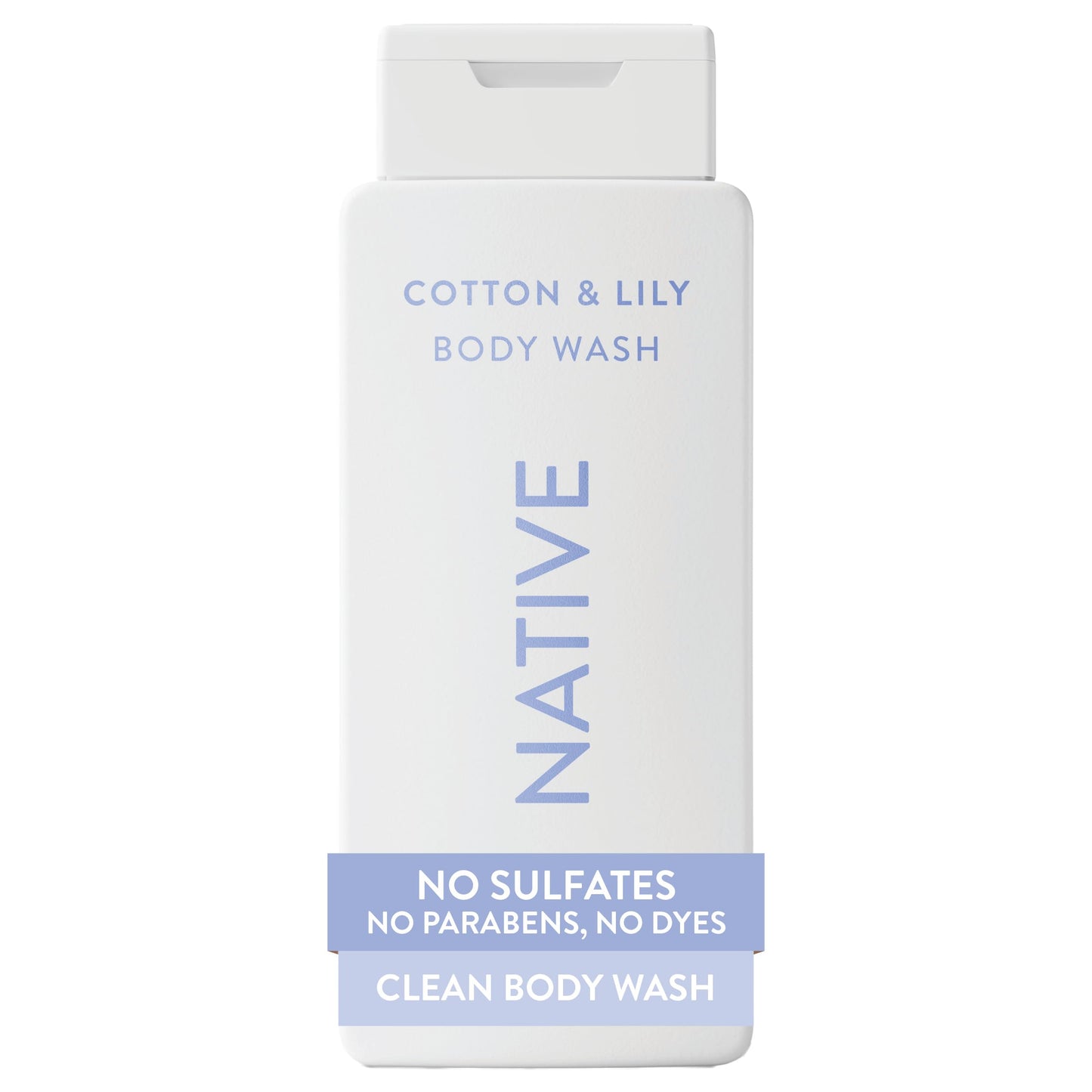 Native Cotton & Lily Scent 24-Hr Refreshing Clean Body Wash for Women & Men, for All Skin Types Incl. Sensitive, Leaves Skin Feeling Clean & Soft