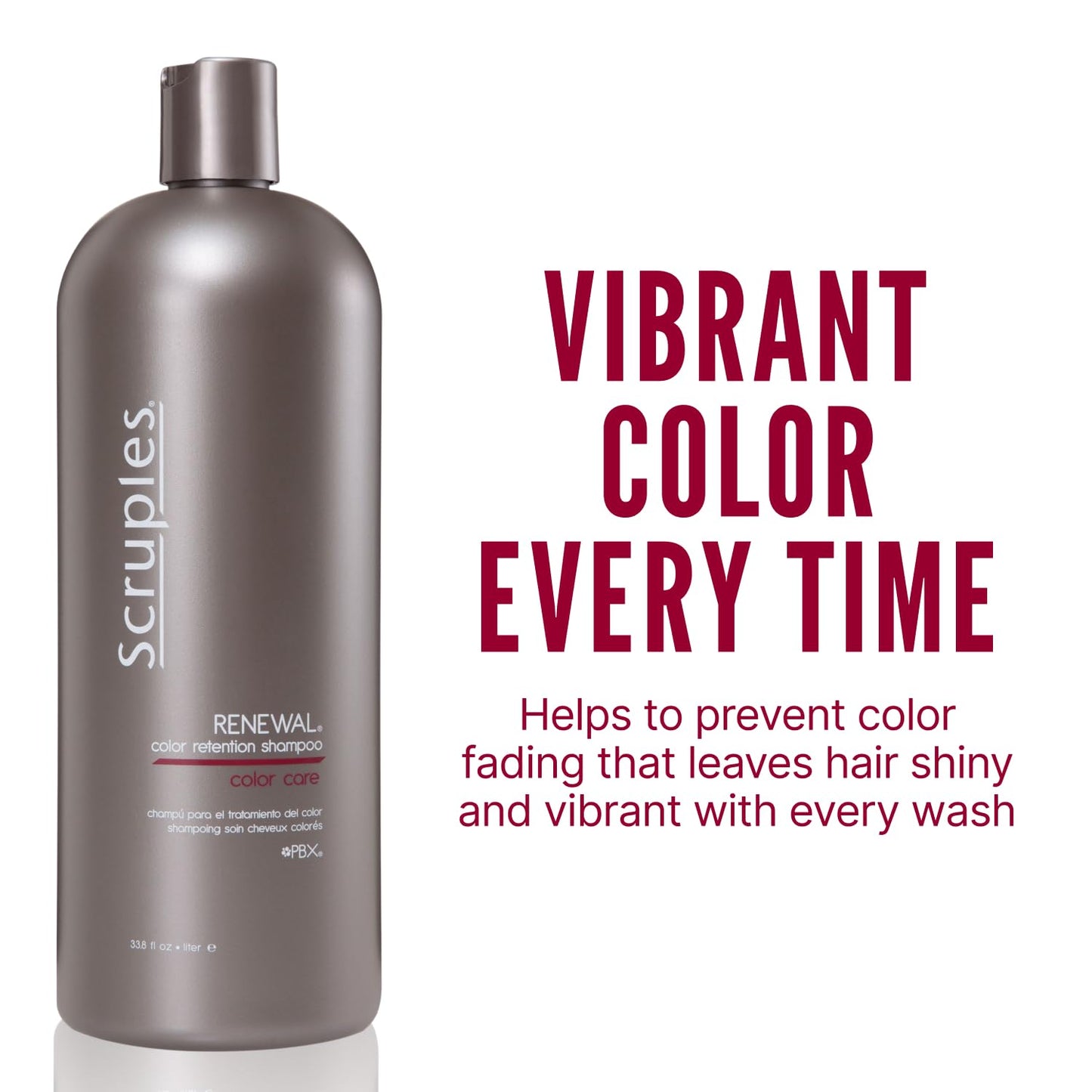 Scruples Color Renewal Gentle Shampoo - Maintain Hair Health Without Stripping Color - Established, Trusted Formulas for Ultimate Hair Shine, 33.8 oz (Pack of 2)