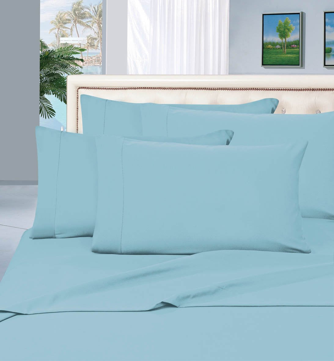 Elegant Comfort Ultra Soft 4-Piece Bed Sheet Set - 1500 Premium Hotel Quality Microfiber, Wrinkle & Fade Resistant, Includes Flat Sheet, Fitted Sheet