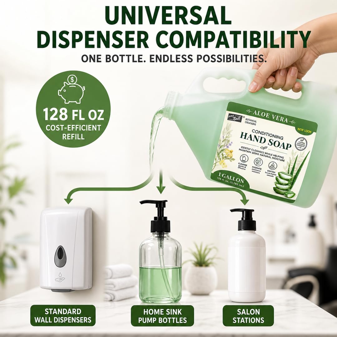 PRONAIL Bulk Liquid Hand Soap Refill - Moisturizing Cleanser with Hyaluronic Acid, Panthenol & Aloe Vera | Sulfate-Free, Cruelty-Free | Professional