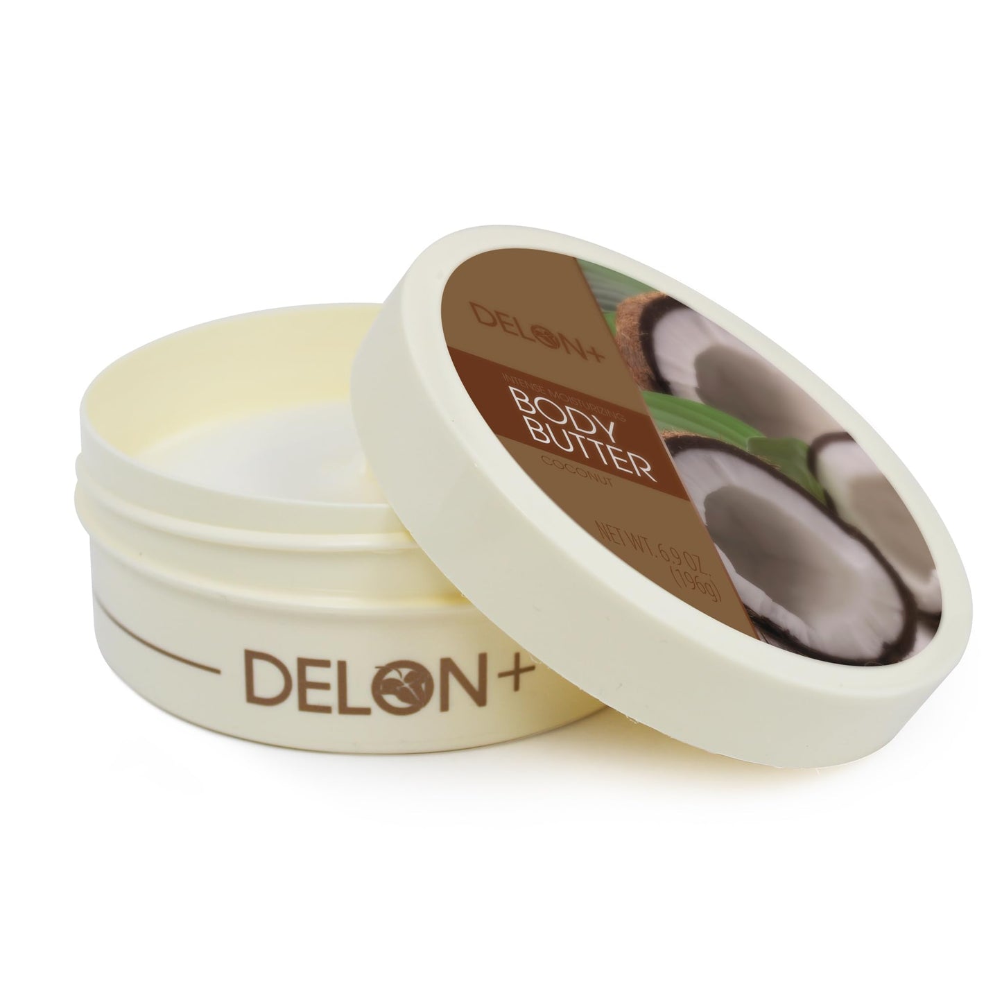 DELON Intense Moisturizing Body Butter, Coconut with Coconut Oil, 6.9 oz