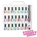 JIASHENG Nail Polish Organizer Case for 48 Bottles, Gel Nail Polish Storage Holder Double Side Adjustable Space Divider for Acrylic Nail Gel Dip