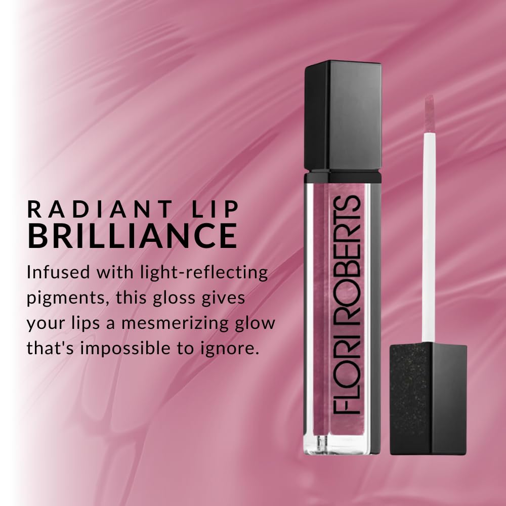 Flori Roberts Mineral Base Lip Shine, Vibrant Lip Gloss Makeup for Women of Color or Deeper Skin Tones, Non-Sticky, Long Wear High Shine Finish