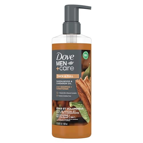 DOVE MEN + CARE 2-in-1 Shampoo + Conditioner Sandalwood & Cardamom Oil for Thick & Full Hair, + Vitamin B3 & Mineral Complex, 17.5 oz Beauty and Personal Care DOVE MEN + CARE Default Title