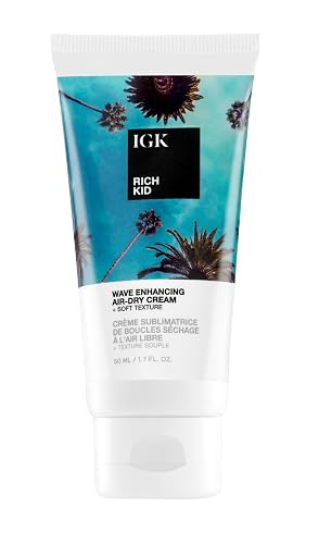 IGK RICH KID Coconut Oil Air-Dry Styler Travel | Hold + Texture + Shine | Vegan + Cruelty Free | 1.7 Oz