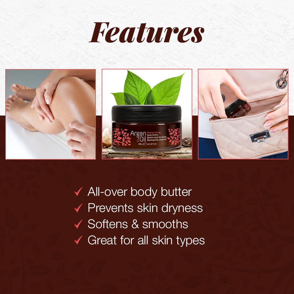 Body Drench Argan Oil Skin Moisturizer, Body Butter, Deeply Hydrating Body Cream for Dry Skin, Nourishing Moisturizer with Argan Oil for Soft, Smooth