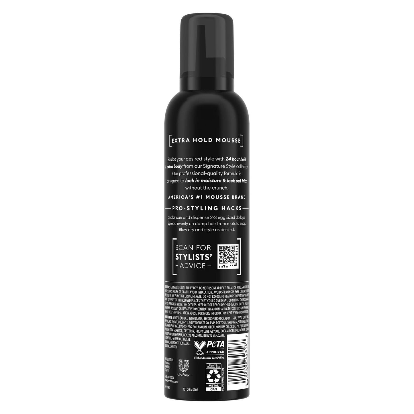 TRESemmé Extra Hold Hair Mousse For 24H Touchable Hold & Volume with Pro Lock Tech 10.5 FL Oz (1 Pack Packaging May Vary)