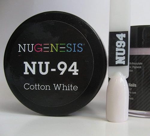NuGenesis Nail Dipping Powder Color 1.5oz/43grams Jar - (NU94 COTTON WHITE) Beauty & Personal Care Nugenesis