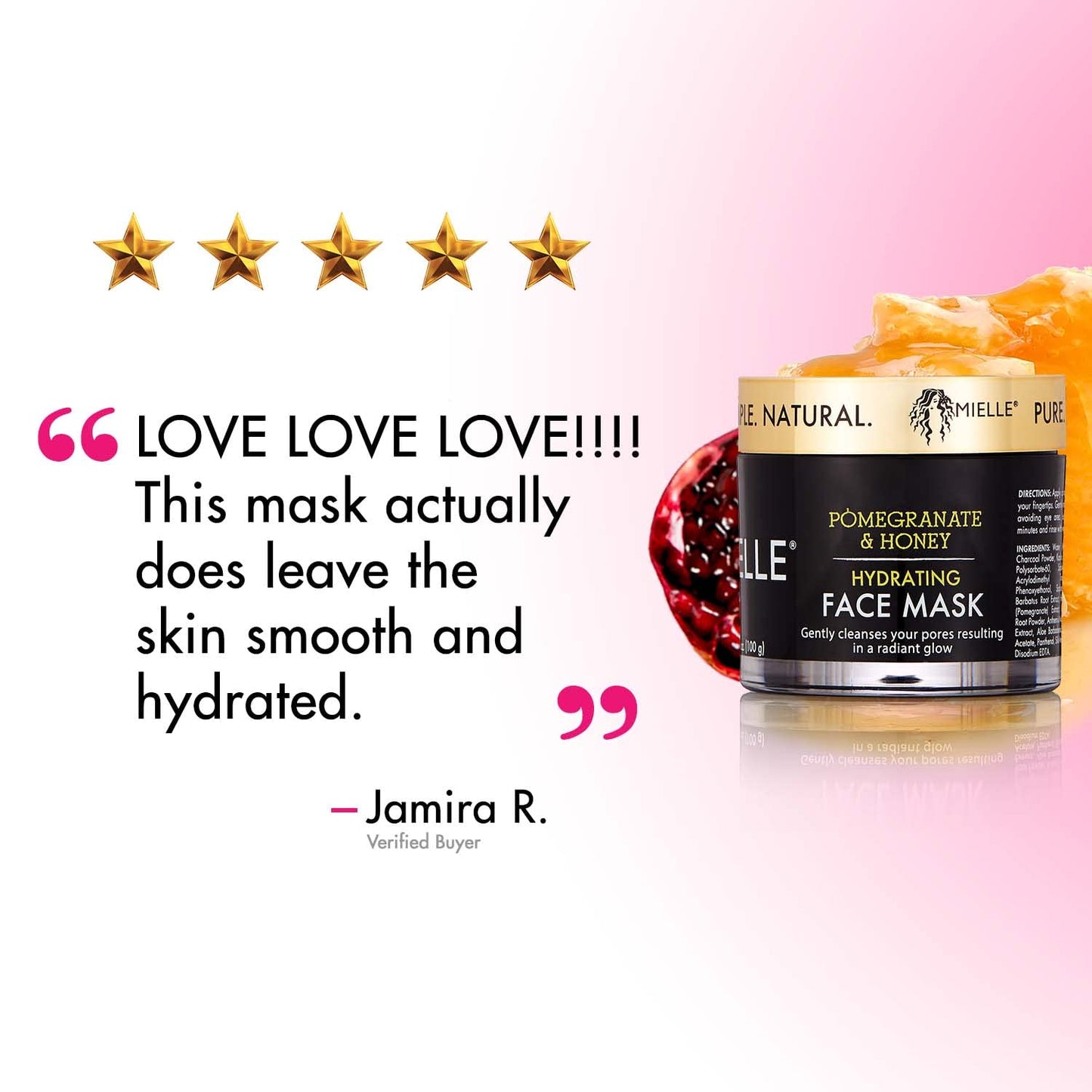 MIELLE Mielle pomegranate & honey hydrating face mask, 3.5 Fl Ounce