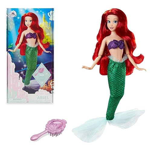 Disney Store Official Disney Princess Classic Doll (Ariel from The Little Mermaid), 11 Inches, Includes Brush with Molded Details, Fully Posable Toy…