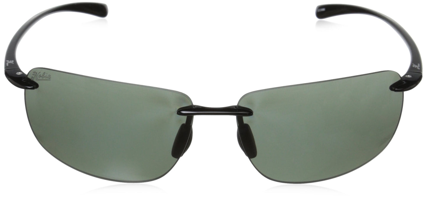 Hobie Rips Polarized Rimless Sunglasses, Shiny Black, 62 mm