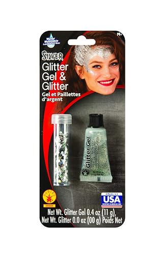 Rubies Chunky Silver Loose and Gel Glitter Makeup Set .4 Ounces