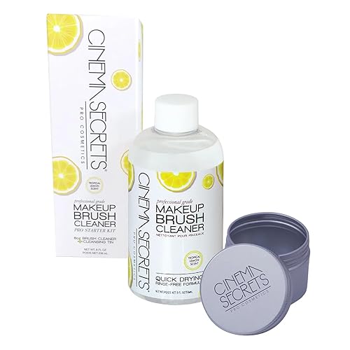 Cinema Secrets Original Makeup Brush Cleaner Kit - Professional Cleanser + Cleansing Tin for Makeup Brushes - Quick-Drying, Rinse-Free Formula
