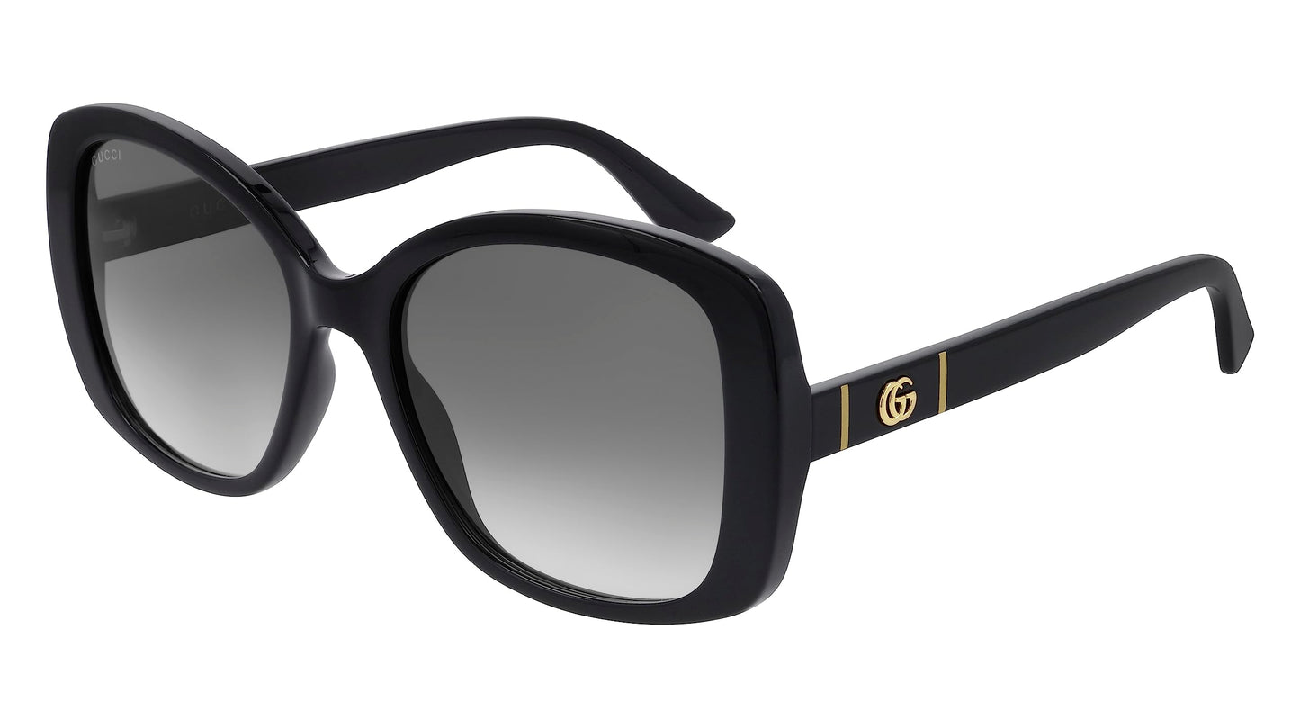 Gucci Women's GG0762S Sunglasses, Black-Black-Grey, 56, black, 56-18 - 145