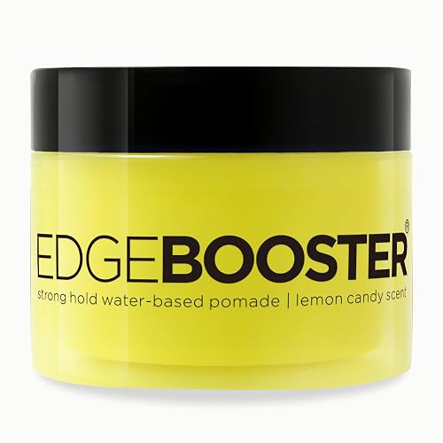 Style Factor Edge Booster Strong Hold Water-Based Pomade | Formulated with Argan Oil for Moisture & High Shine | Long Lasting Edge Control Gel | Lemon