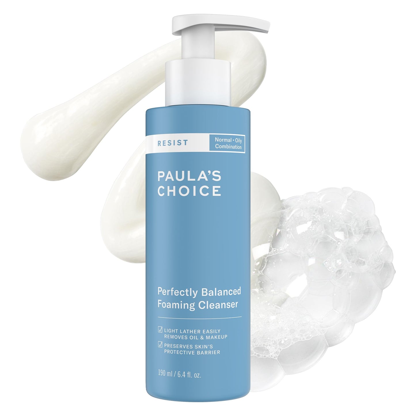 Paula's Choice RESIST Perfectly Balanced Foaming Facial Cleanser, Face Cleanser with Hyaluronic Acid & Aloe, Anti-Aging Face Wash, Large Pores & Oily