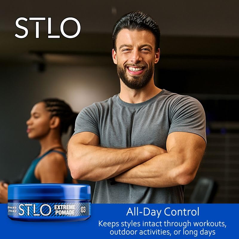 STLO Extreme Pomade Maximum Hold - Medium Shine Hair Pomade for Men, Women and Children