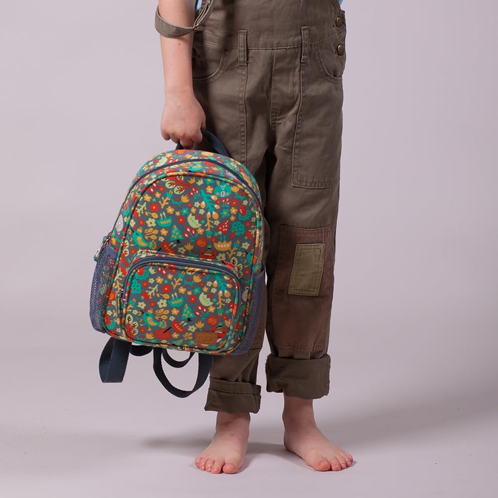 Little Kids/Toddler Mini Size Backpack (Age 3-8 Y) - Fun Animals Print (Forest Print -Grey)