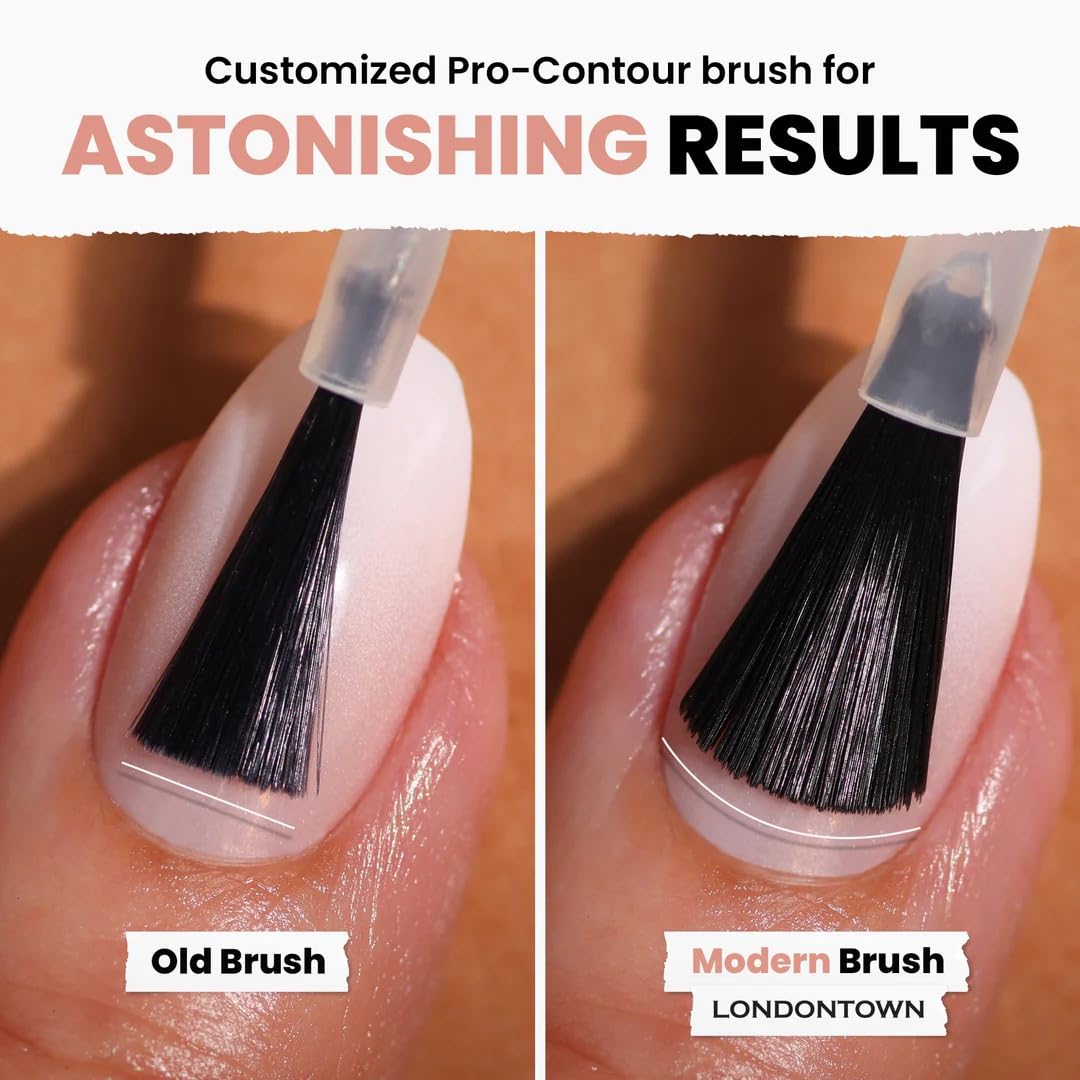 LONDONTOWN Lakur Nail Polish - Nude & Brown Shades, Rose Latte, 0.4 Fl Oz, Long-Lasting, Streak-Free, Chip-Resistant | 21+ Free Non-Toxic Vegan Nail Beauty & Personal Care LONDONTOWN