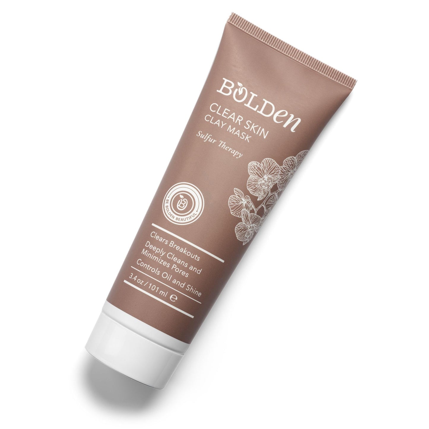 BOLDEN Clear Skin Clay Mask | Made with Sulfur for Deep Pore Cleansing & Preventing Breakouts | Pore Minimizer and Oil Reducer for Sensitive Skin |