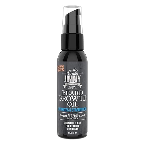 Uncle Jimmy Beard Growth Oil with Biotin | Natural Beard Care for Thicker, Fuller Healthier Beard | Men's Facial Hair Treatment for Grooming |