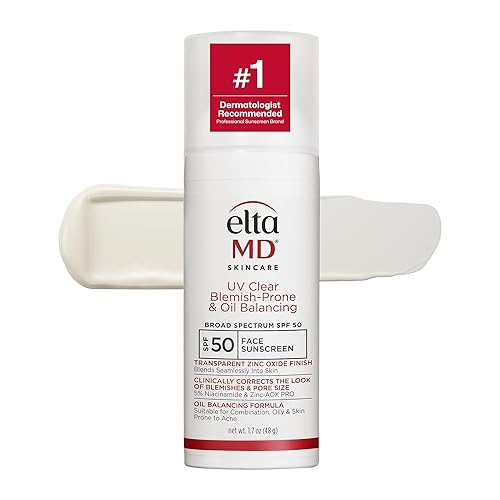EltaMD UV Clear Blemish-Prone & Oil Balancing SPF 50, Non-Comedogenic Sunscreen with Zinc Oxide, Dermatologist Recommended
