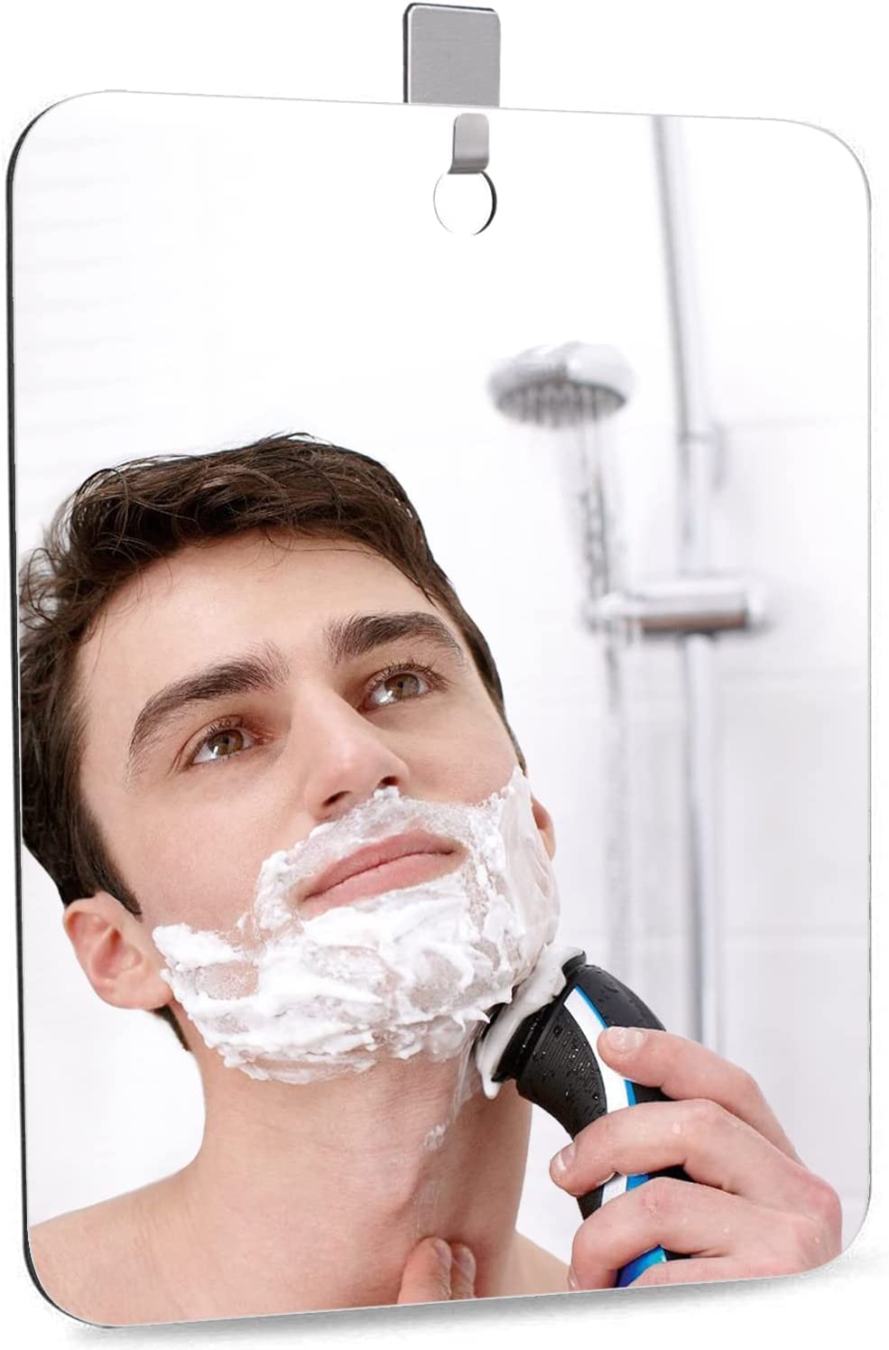 APHUIME Deluxe Large Fogless Shower Mirror, Fogless Shaving Mirror(7.48 in X 11 in), Anit-Fog Shaving Mirror with Hook, Fog Free Wall Hanging Makeup Beauty and Personal Care APHUIME