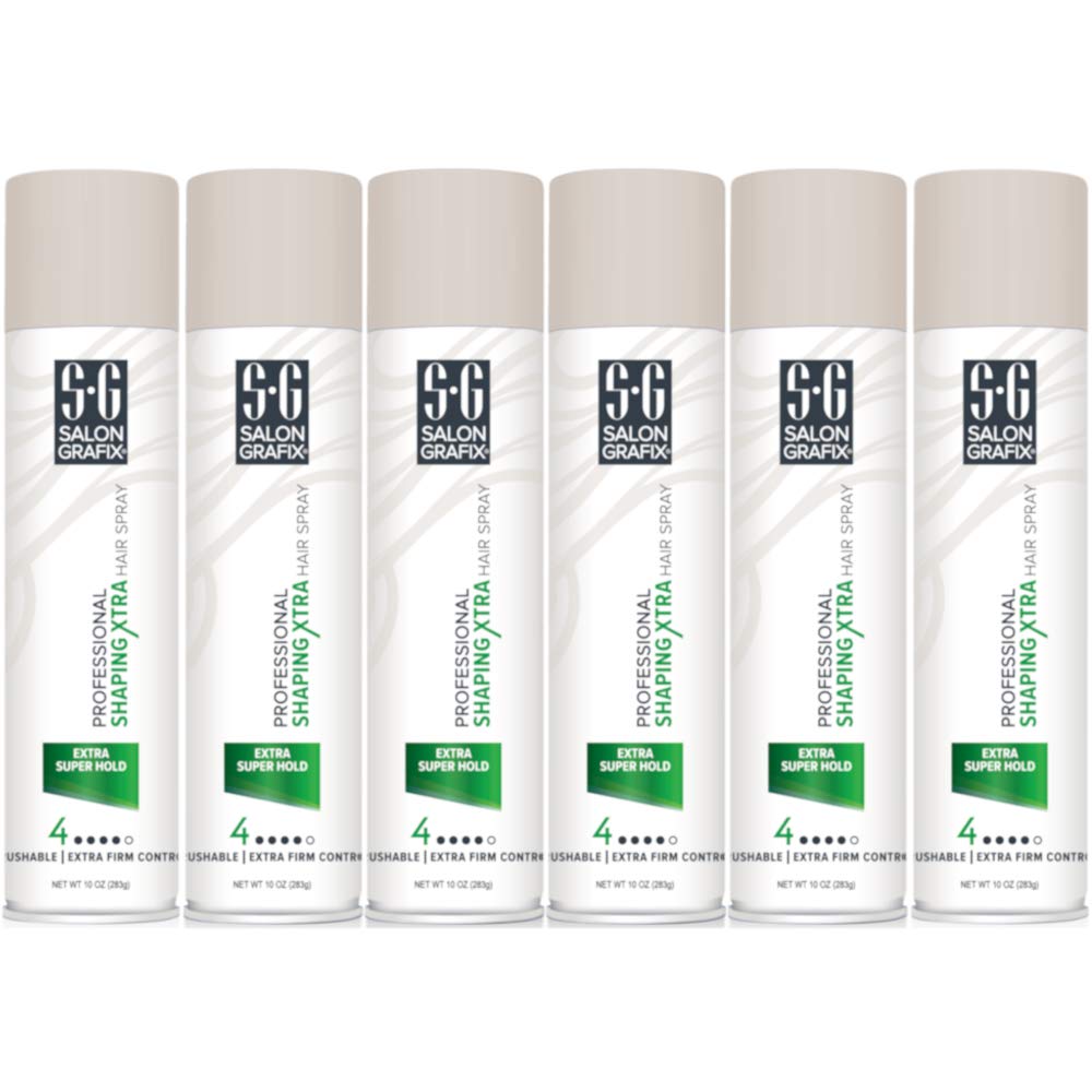 Salon Grafix Profession Shaping Hairspray, Extra Super Hold 4, 10 Oz (Pack of 6)