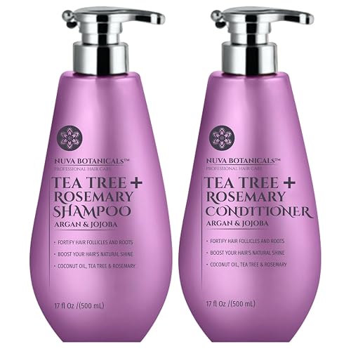Tea Tree Oil Shampoo and Conditioner Set - Rosemary Oil Shampoo and Conditioner Hair Growth Shampoo for Women - Natural Shampoo for Thinning Hair