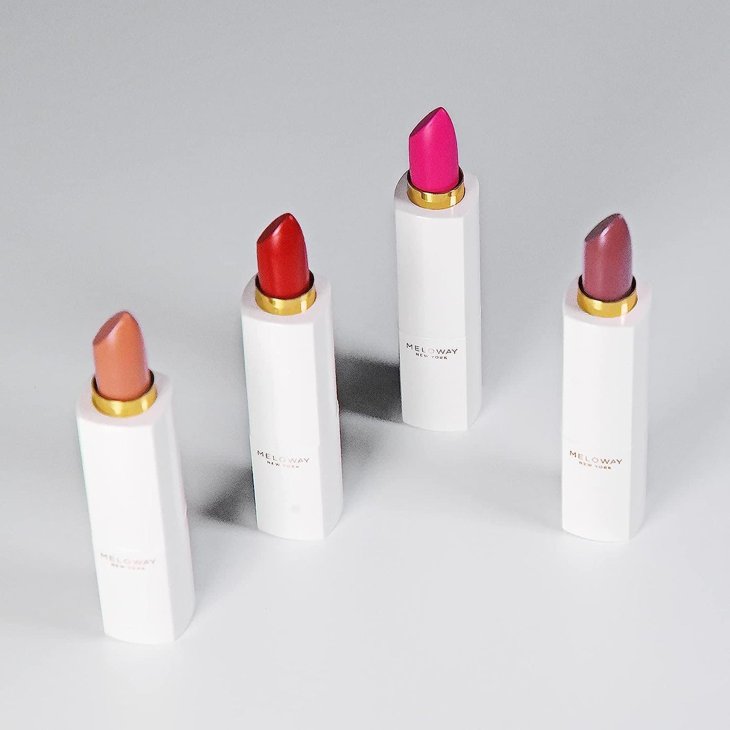 MELOWAY Hi-Rise Hydrating Matte Lipstick | Moisturizing, High-Pigment, Vegan Formula | Long-Lasting, Non-Drying, One-handed Capless Lipstick for Easy