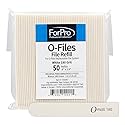 ForPro Professional Collection O-Files Replaceable File System, 180 Grit, Manicure Nail File Refills, 3.9” L x .6“ W, White, 50-Count