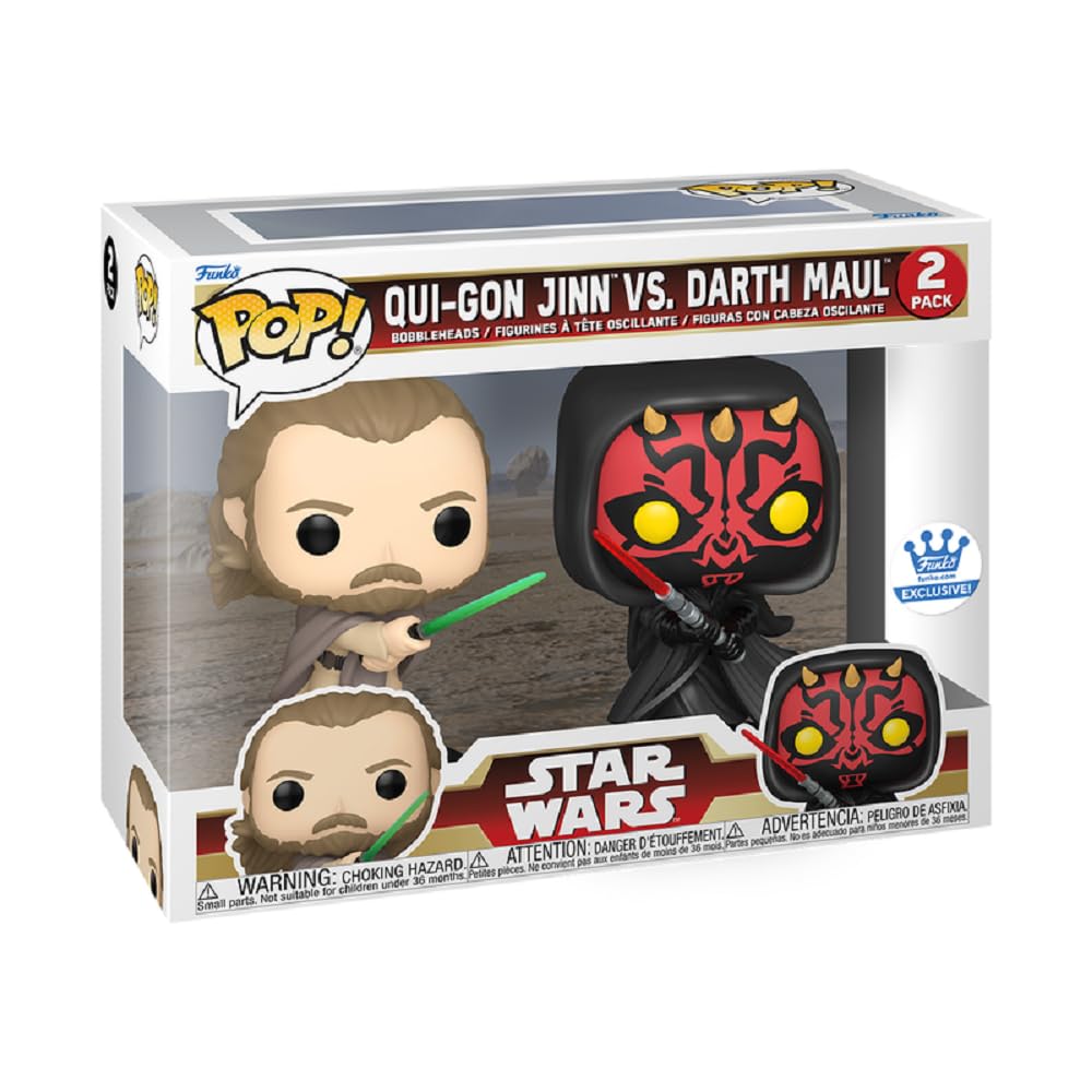 Funko Pop! Star Wars: Qui-Gon Jinn vs Darth Maul 2-Pack Vinyl Figure (Shop Exclusive)