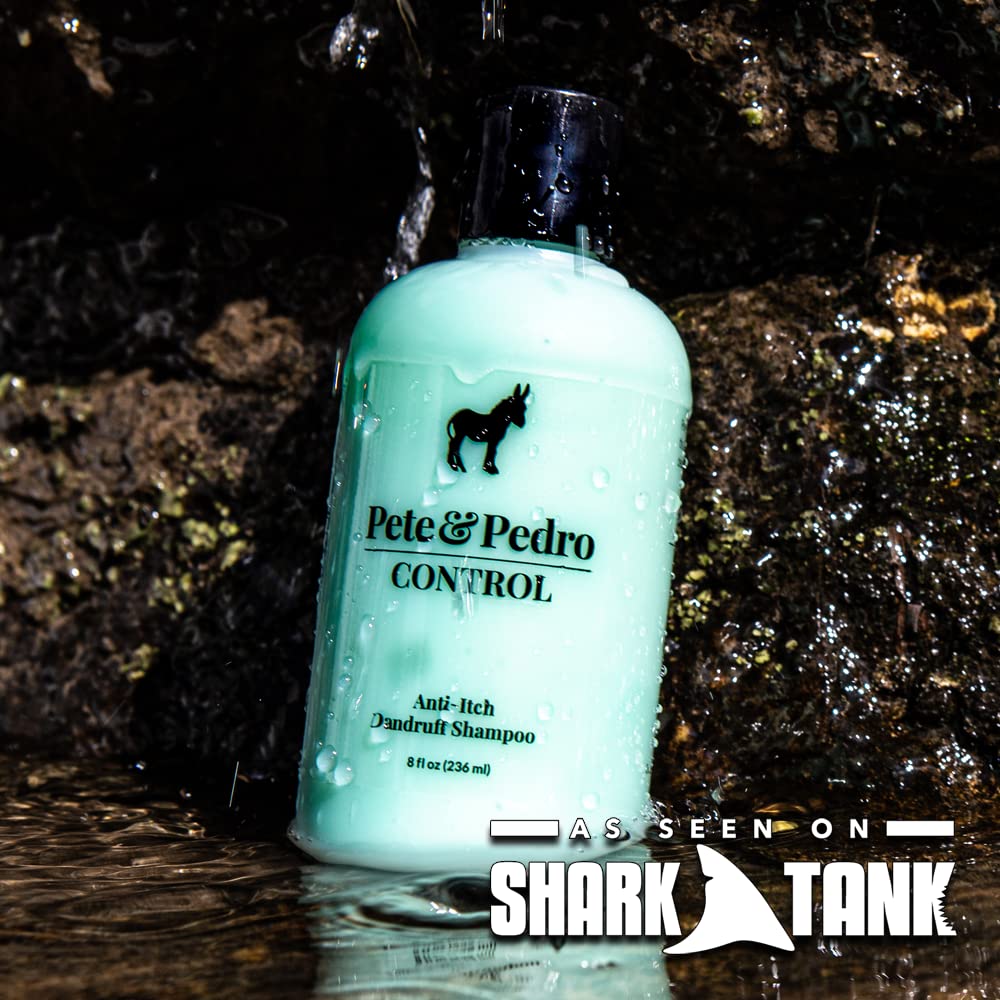 Pete and Pedro Control and Conditon Combo | Extra-Strength Dandruff & Anti-Itch Medicated Coal Tar Peppermint Shampoo Plus Restorative Peppermint