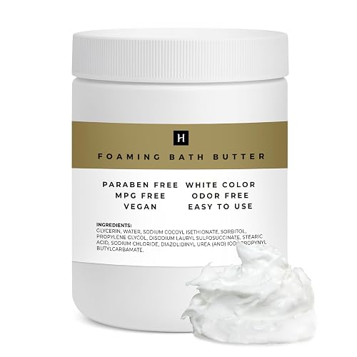 Foaming Bath Butter Base Whipped - Whipped Soap - 1lb Jar - HalalEveryDay - Vegan - 100% Pure Premium Quality Scrub Skin Body Shower Shave Wash Bath