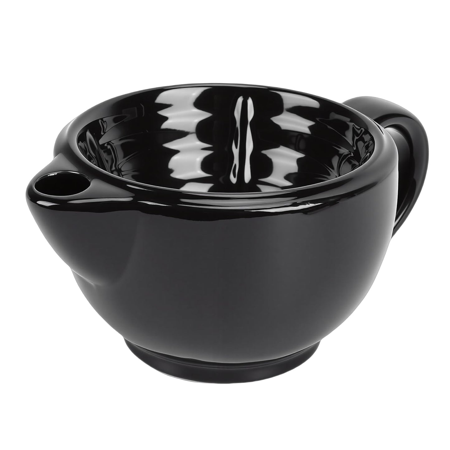 LICAEVEY Double Walled Ceramic Shaving Bowl, Heat Retention Lather Bowl with Wide Mouth & Textured Interior, Large Handle Shaving Mug for Men, Hot Beauty and Personal Care LICAEVEY