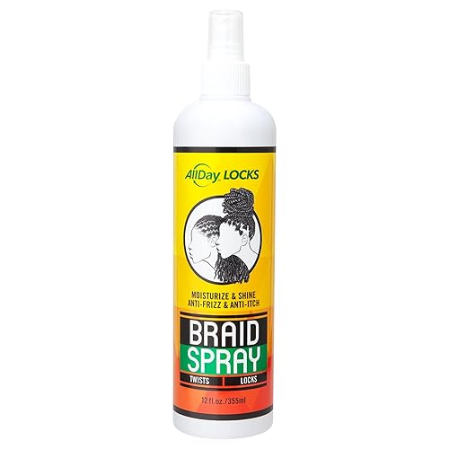 AllDay Locks Braid Spray (12 oz) | Alleviates Itchy & Dry Scalp | High Shine, Softens Dull Hair | Cleanse & Rejuvenate Braids, Locks, Twists, Cornrows