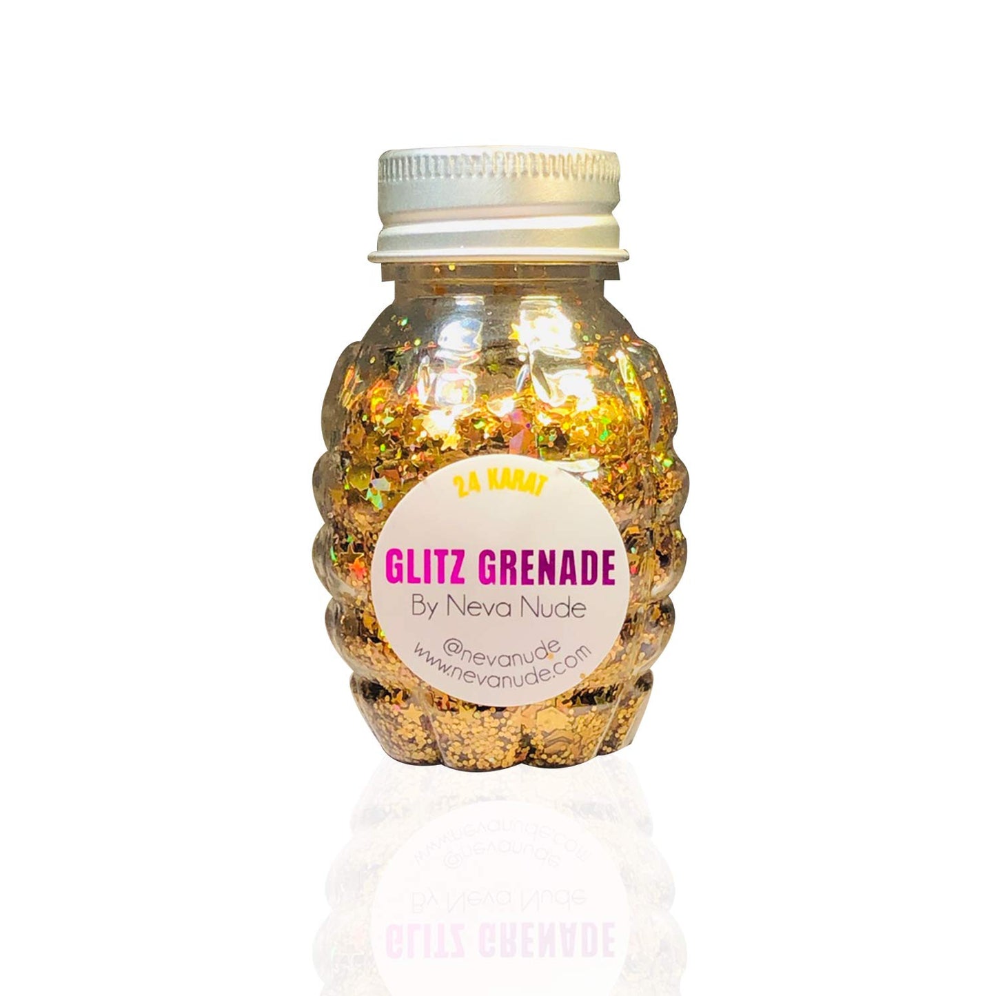 Neva Nude Face and Body Glitter Keychain - Chunky Loose Glitter for Festivals, Raves, and More | Cosmetic Grade | Super Sparkly (24 Karat Gold