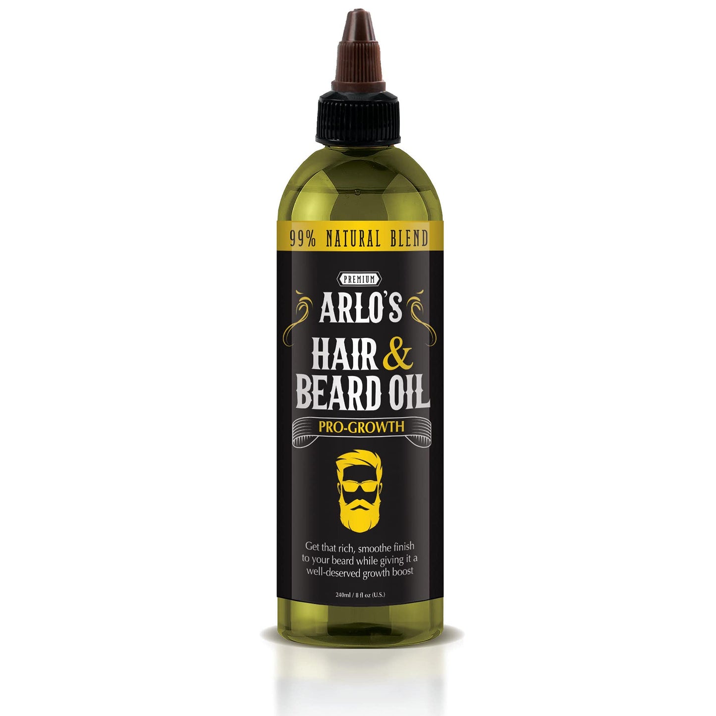 Arlo's Pro-Growth Hair and Beard Oil 8 oz. - Hair Oil, Mustache Oil and Beard Oil Growth