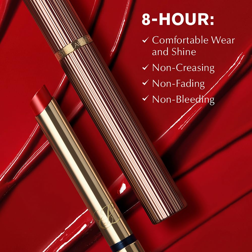 Estée Lauder Pure Color Explicit Long-Lasting Slick Shine Slim Lipstick for Women | Plumping & Hydrating, 404 No Tomorrow