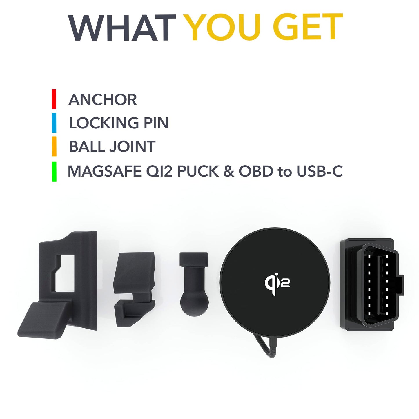 TWRAPS Dashboard Phone Holder (Magnetic Charger) for Rivian R1S & R1T, Compatible with iPhone and Android Cases, No Glue or Screws Anchors on Dash AC…