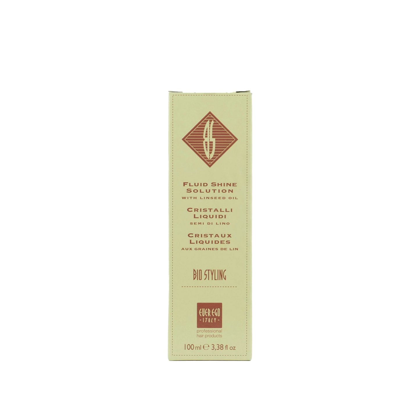 Ever Ego Italy | BioStyling | Liquid Crystals with Linseed OIl | For Chemically Treated or Permed Hair | 3.38fl oz / 100ml Bottle