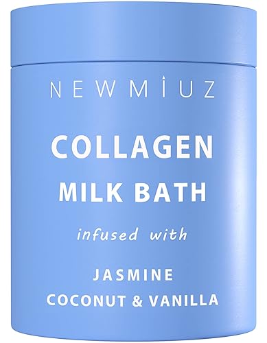 Creamy Coconut Collagen Milk Bath Soak Powder Moisturize & Soften Skin - Vanilla Jasmine Luxury Spa Bubble Bath Salt Mother's Birthday Christmas