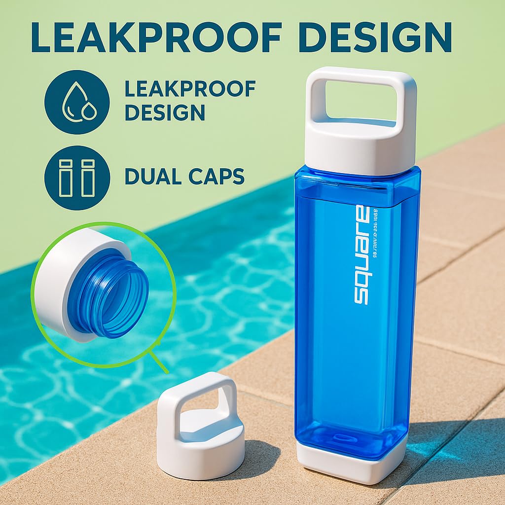 Clean Bottle Water Bottle, Leakproof Blue Bottle for Summer, Reusable Bottle for School, Sports, Travel - Compatible with Backpack Pockets 25 oz, Blue